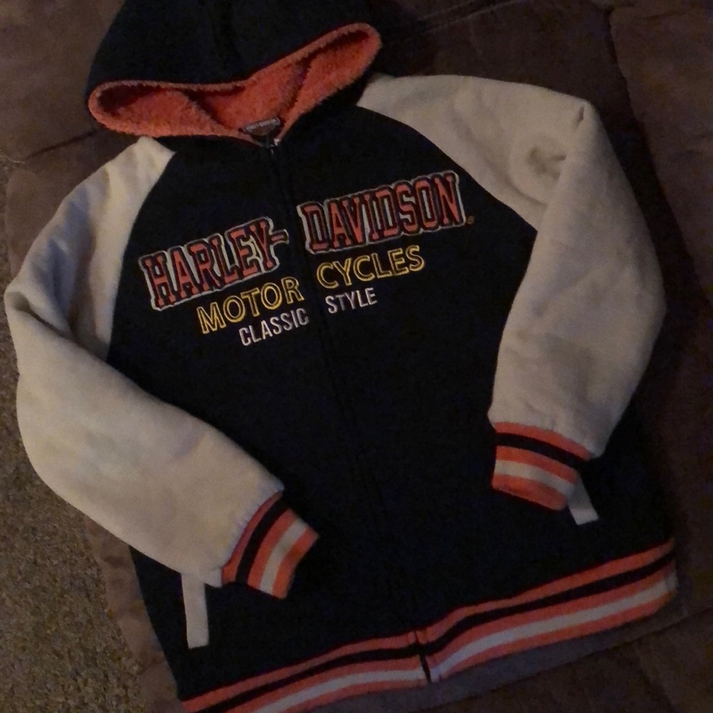 Hooded lined jacket. Harley Davidson